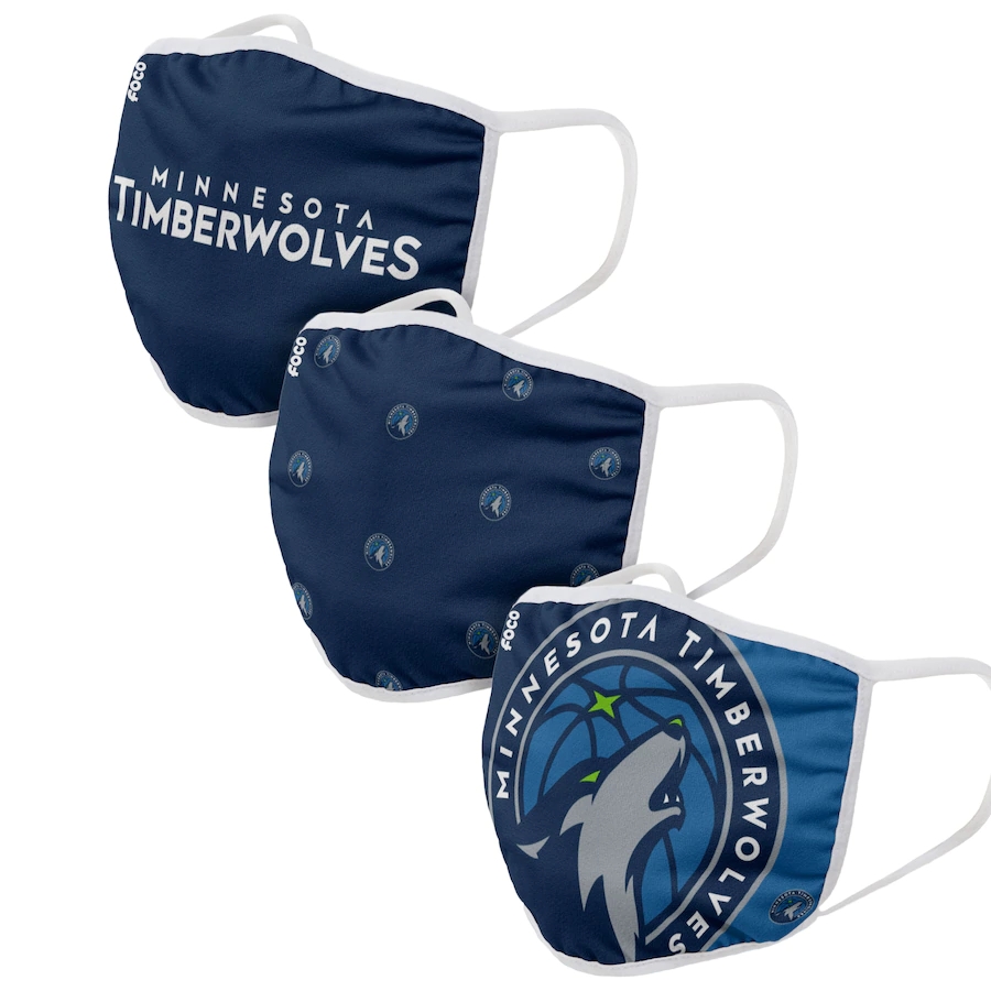 Adult Minnesota Timberwolves 3Pack Dust mask with filter